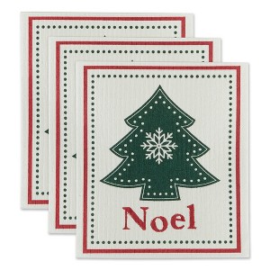 Design Imports  Swedish Dishcloth Set/3, Reusable & Absorbent, Noel Tree - 1 of 4