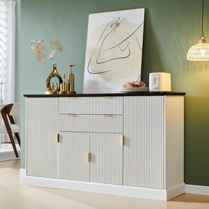 Buffet Sideboard Cabinet with Storage, Modern Buffet Table with Adjustable Shelves, Coffee Bar Cabinet with 2 Drawers & 4 Doors - 1 of 4