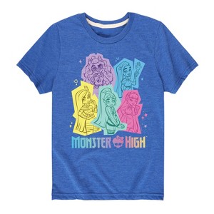 Boys' - Monster High - Pastel Character Group Short Sleeve Graphic T-Shirt - 1 of 4
