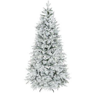 TopComfy Christmas Tree Stands 7.5ft Artificial Frosted Christmas Tree Frosted Surface Dense Branches Decorate for Room, Green, 44.13"*13.4"*13.79" - 1 of 4