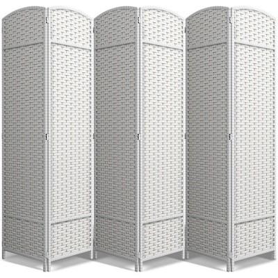 Sorbus 6 Panel Room Divider 6 ft. Tall - Extra Wide Double Hinged Panels, Mesh Hand-Woven Design, Partition Room Dividers