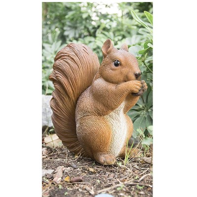 10" Polyresin Eating Squirrel Statue Brown - Hi-Line Gift