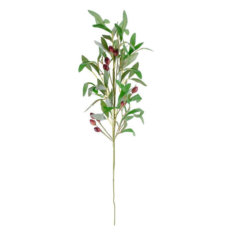 Northlight 28" Artificial Olive Branch Stem with Leaves and Fruit, 1 of 4