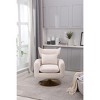 Akoasm Upholstered Fabric Velvet 360 Degree Swivel Accent Sofa Armchair For Living Room & Bedroom-Beige - 3 of 4