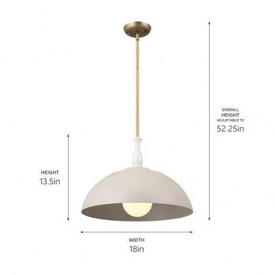 Fira Greige Steel Bowl Pendant with Vintage Spindle Design