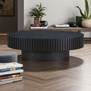 43.7" Handcrafted Oval Coffee Table (Ash MDF) - 1 of 4