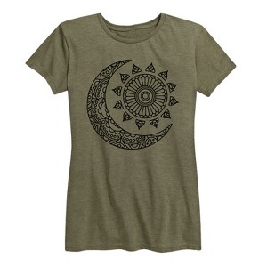 Women's - Instant Message - Mandala Sun Moon Short Sleeve Graphic T-Shirt - 1 of 4