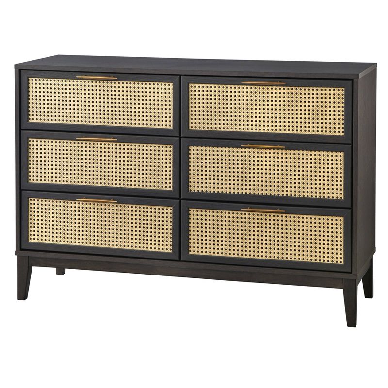 Andros 6 Drawer Dresser with Faux Cane Drawer Fronts - Buylateral, 1 of 5