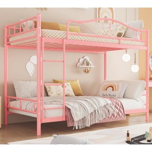 TackView Metal Bunk Bed Twin Over Twin, Bunkbeds Frame with Safety Guard Rails, Steel Bed for School, Bedroom Space-Saving - 1 of 4