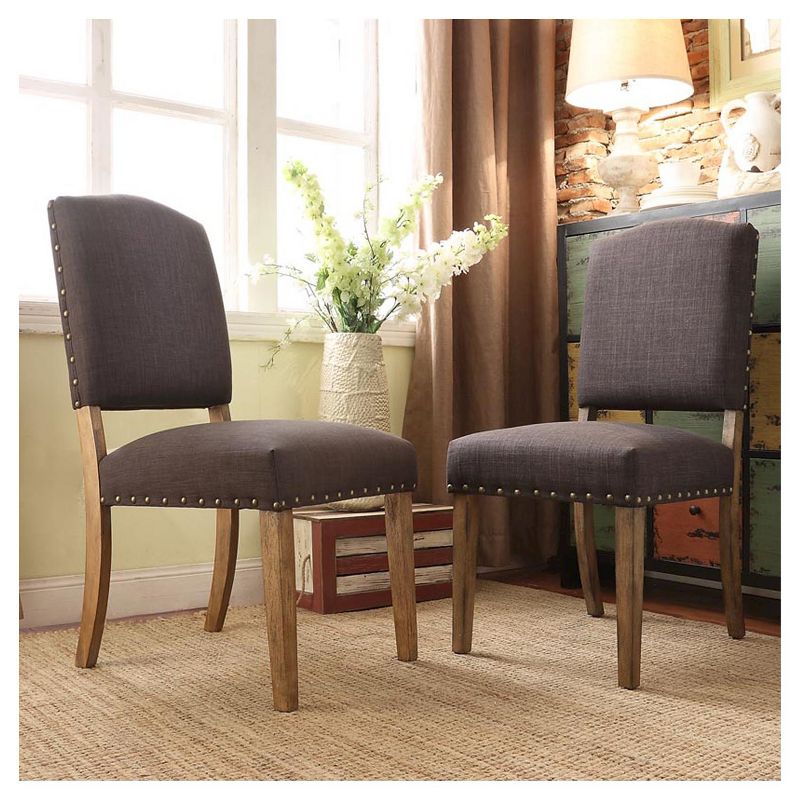 Set of 2 Cobble Hill Nailhead Accent Dining Chair Wood - Inspire Q, 5 of 14