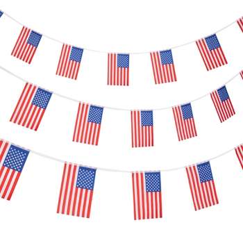Juvale 2 Pack American Flag Decorations Bunting Banner, Patriotic USA Pleated Fan for 4th of July Party Supplies, 26 feet