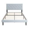 DOMETOUR Twin Upholstered Platform Bed Frame with Button Tufted Headboard, Wood Slat Support, No Box Spring, Easy Assembly, Grey - 4 of 4