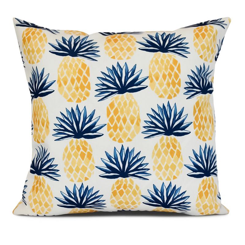 16&#34;x16&#34; Printed Spiked Pineapples Square Throw Pillow Blue - e by design, 1 of 5