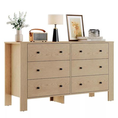 Whizmax 6 Drawer Dresser for Bedroom, Modern Double Dresser Organizer with Storage Drawers, Wooden Chests of Drawers for Bedroom, Hallway