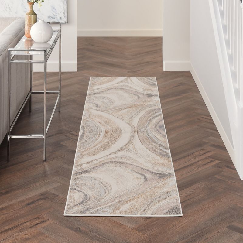 Inspire Me! Home Décor Brushstrokes Modern Marble Indoor Area Rug, 2 of 8