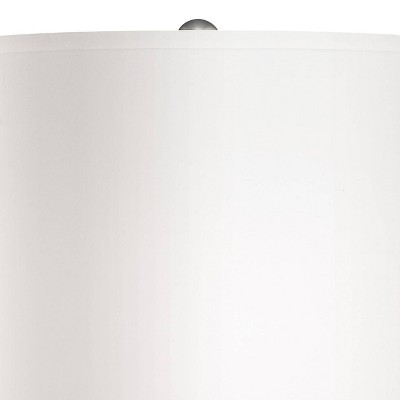 Brushed Nickel Gourd Table Lamp with White Fabric Shade