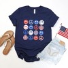Simply Sage Market Women's Patriotic Smiley Faces Stacked  Short Sleeve Graphic Tee - 3 of 4