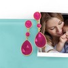 Ross-Simons 23.20 ct. t.w. Pink Quartz Drop Earrings in 18kt Gold Over Sterling - 3 of 4