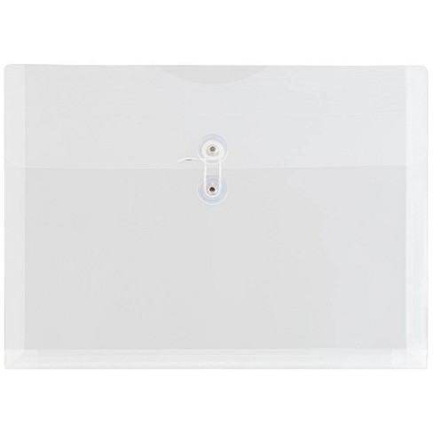 EnDocs Plastic Envelopes with Button and String Tie Closure #10 Letter Size 5 1/4 x 10 Assorted Colors Comes 6 Per Pack 