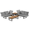Outdoor Modular Sectional Sofa Set with Coffee Table, Side Table, and Adjustable Reclining Seats - 2 of 4