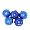 Northlight 5ct Shatterproof Shiny and Matte Retro Reflector Christmas Ball Ornament Set 3.25" - Blue - 2 of 3