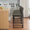 Bar Stools, 24" Seat High Counter Height Leather Barstools with Back and Metal Frame, Upholstered Bar Chair Stools for Kitchen Island - 3 of 4