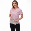 Anna-Kaci Women's Sequin Short Sleeve Top with Satin Trim V-Neckline and Rolled Cuffs - 4 of 4