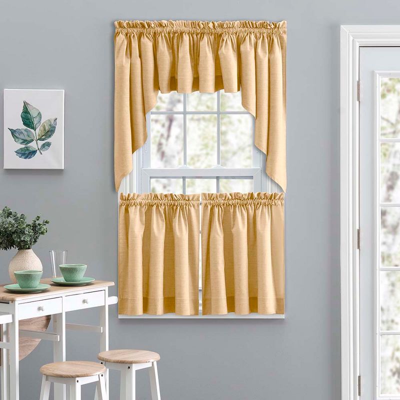 Ellis Curtain Lisa Solid Color Poly Cotton Duck Fabric Tailored Valance 58" x 15" Butter, 3 of 6