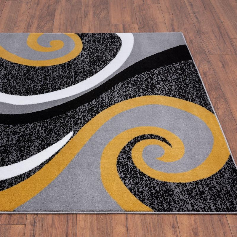 Luxe Weavers Contemporary Abstract Geometric Swirl Area Rug, 4 of 20