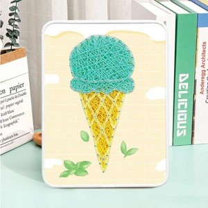 Wizardi Ice Cream String Art Kit with Stand. Simple Decorative DIY