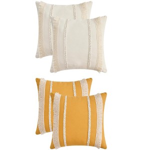 REGALWOVEN 4 Pcs Boho Modern Striped Decorative Throw Pillow Cover for Living Room Bed Sofa - 1 of 4