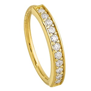 Jewelry Avalanche Solid 20G 14K Gold Moissanite Nose Hoop Ring, 11-stone Nose Ring - 1 of 4