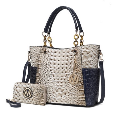 MKF Collection Merlina Faux Crocodile-Embossed Women’s Tote Bag & matching Wallet by Mia K