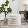 NicBex Modern 19" Round Storage Ottoman Wood Footstools with Boucle Fabric for Bedroom and Living Room - 2 of 4