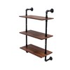 MaseiKar Industrial Pipe Shelf 3 Tier and 2 Tier Wall Mounted Shelves 36in Wood Display Shelves, and 3 additional hooks - 3 of 4