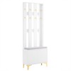 NicBex Hall Tree with Bench and Shoe Storage Stylish Coat Rack with Cushioned Bench, Adjustable Dividers, 8 Hooks for Hallway, Living Room - 2 of 4