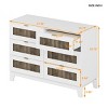 White Rustic 6 Drawer Wooden Dresser with Metal Handles and Smooth Slide Design for Bedroom Storage Cabinet Use-Cuddlewood - 4 of 4