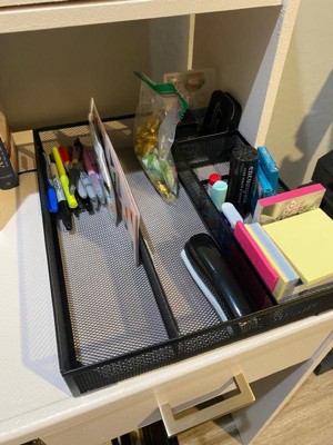 Mind Reader 2pc Mesh Deep Drawer Organizer Black : Target