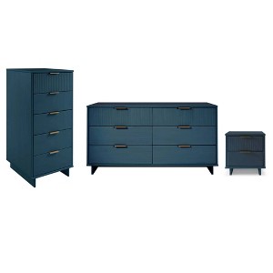 Manhattan Comfort 3pc Granville Chest with Double Dresser and Nightstand Bedroom Set - 1 of 4
