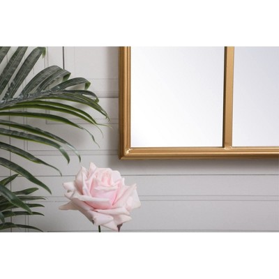 Contemporary Wood Rectangular Mirror in Gold Finish, 28x41.5 Inches
