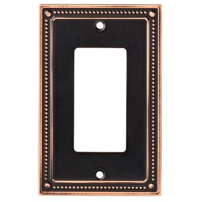 Franklin Brass Classic Beaded Single Decorator Wall Plate Bronze with Copper Highlights