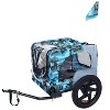 DOMETOUR Collapsible Pet Bike Trailer with 16-Inch Wheels & Hitch Blue+Grey - 2 of 4