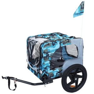 Racxily Pet Bike Trailer Dog Cart, for Small, Medium Pets, Easy Folding Cart Frame, Quick Release Wheel, Non-Slip Floor, Internal Leash - 1 of 4
