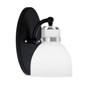 Toltec Lighting Easton 1 - Light Sconce in  Matte Black/Brushed Nickel with 6'' White Muslin Shade - 1 of 1