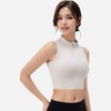 Anna-Kaci Active Women's Half Zip-Up Mock Neck Crop Top with Sleeveless Design - 2 of 4