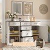 Sideboard Buffet Cabinet, Coffee Bar Table with Adjustable Shelves - 4 of 4