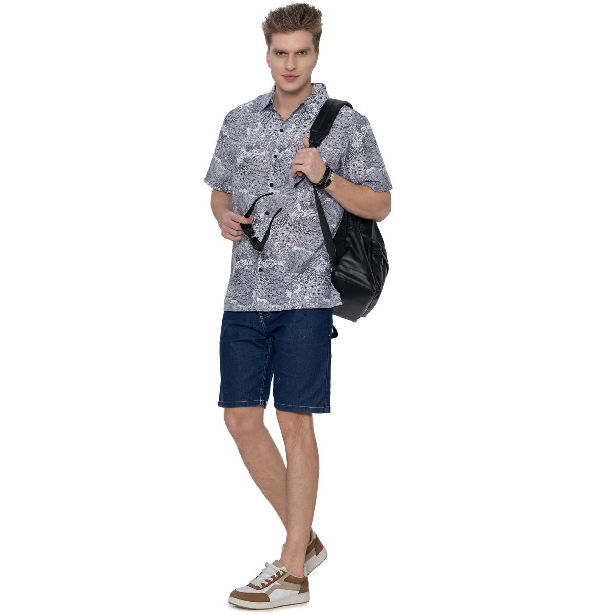 HAPPY BAY Men's Short Sleeve Button Down Shirts for Men XXL Water Plants White - thumbnail 6