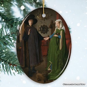 Jan van Eyck the Arnolfini Portrait Ornament, Famous Painting Christmas Decoration Souvenir| OrnamentallyYou - 1 of 4