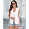 Clearlove Womens Sleeveless Blazer Vest Open Front Casual Long Cardigan Summer Spring Singal Button Blazer Jacket with Pockets - 3 of 4