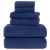 Hastings Home 100% Cotton Zero Twist Towel Set - Navy, 6-pc. - 3 of 4